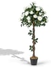 COSTWAY 120 cm Kunstbaum mit Blüten in Grün