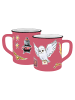 Geda Labels Tasse HP Watercolor World rot Emaille-Optik 400ml in Rosa - 400ml