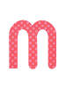 Fabfabstickers Buchstabe "M" aus Stoff in Pink-Mix zum Aufbügeln