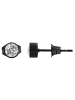 Adeliás Unisex Ohrringe – Ohrstecker aus Edelstahl mit Strass Steinchen in schwarz