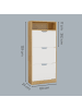 VASAGLE Schuhschrank Custos in Eichenfarben-Weiß - (B)60 x (H)139 x (T)24 cm