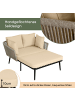 ABRIHOME Gartensofa in Khaki mit 2 Kissen und Polstern Abnehmbar Waschbar