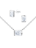 Alexander York Schmuckset 4 x 6 BAGUETTE ZIRKONIA in 925 Sterling Silber, 4-tlg.