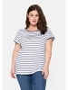 sheego T-Shirt in weiß-marine