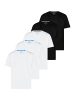 Redmond T-Shirt Basic in Weiß / schwarz