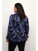 KAFFE curve Langarm-Bluse KCbett in Dark Blue Paisley