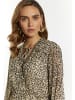 faina Damen Maxikleid Mit Leoprint in Hellbeige Mehrfarbig