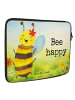 Mr. & Mrs. Panda Laptop Tasche Biene Happy Design mit Spruch in Weiß