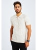 Leif Nelson Herren T-Shirt Feinstrick Polo LN-7600 in beige