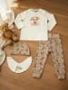 Disney 4-Teiler Mickey Mouse Baby Set Pullover, Hose, Mütze und Halstuch in beige