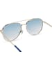 styleBREAKER Piloten Sonnenbrille in Gold / Blau Verlauf