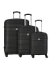 Check.In Paradise 4 Rollen Kofferset 3-teilig in schwarz