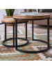 home24 home24 Couchtisch (2er Set) - Akazie - Massivholz Akazie & Metall - 50.0 x 45.0 x 50.0 cm in Akazie