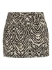 Noisy may Kurzer Zebraprint Rock Low Waist Denim Jeansrock in Creme