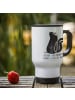 Mr. & Mrs. Panda Kaffeebecher Stinktier Sitzen mit Spruch in Weiß