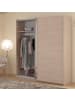 Parisot Kleiderschrank Eiche 178 cm, Schwebetürenschrank mit Spiegel und Soft-Close