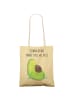 Mr. & Mrs. Panda Tote Bag Avocado Schwangerschaft mit Spruch in Gelb Pastell