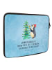 Mr. & Mrs. Panda Laptop Hülle Pinguin Weihnachtsbaum ohne Spruch in Eisblau