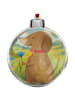 Mr. & Mrs. Panda Kunststoff Weihnachtskugel Hund Blume Design oh... in Weiß