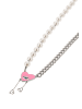 grassland Women Chain Necklace in Silver Rose White