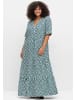 sheego Maxikleid in petrol-gemustert