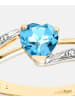 Diamant L'éternel Ring aus 375 Gelbgold mit Diamant mit Topas Herz-Design
