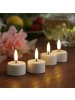Uyuni 4er Set LED Mini Teelichter aufladbar Timer D: 4cm in weiß