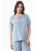 Organication Bluse "WOR17115" in Eisblau