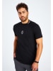 Leif Nelson Herren Gym T-Shirt Rundhals LN-8286 in schwarz-weiss