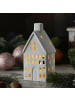 MARELIDA Teelichthalter Haus Lichthaus Windlicht Porzellan H: 16,5cm in weiß