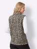 Sieh an! Fleece-Weste in sand-schwarz-bedruckt