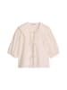 Marc O'Polo DENIM Kurzarm-Crinkle-Matrosenbluse in Silky White