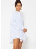 SASSYCLASSY Ultra Oversize Musselin-Blusenhemd lange Variante in Weiß
