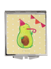 Mr. & Mrs. Panda Handtaschenspiegel quadratisch Avocado Geburtst... in Gelb Pastell