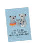 Mr. & Mrs. Panda Postkarte Koala Familie mit Spruch in Blau Pastell