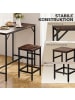 HOMCOM Bartisch-Set-100L x 60B x 88H cm-Rustikal-Braun