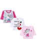 TupTam Unisex Baby Langarmshirt mit Spruch Aufdruck 3er Set in rosa/weiß