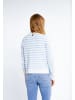 DreiMaster Damen Strickjacke Mit Knöpfen in Wollweiss Hellblau