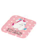 Mr. & Mrs. Panda Topflappen Lustig Einhorn Mitteilung mit Spruch in Rot Pastell