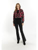 IZIA Damen Cardigan in SCHWARZ WEISS ROT
