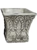 AltoBelli Blumentopf TRIESTE Viereckig mit Blumen Muster Grau Zement 12x12 cm