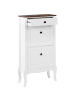Beliani Schuhschrank NUNDLE in Weiß/Braun - (W) 60 x (H) 108 x (L) 24 cm