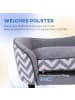 Pawhut Hundesofa Grau+Schwarz L68,5 x B40,5 x H40,5 cm