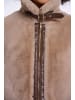 RINO&PELLE Faux-Fur-Jacke mit hohem Stehkragen in Oat