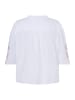 More & More leichte, 3/4 Arm Schlupfbluse, bestickt in white