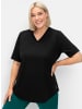 sheego Funktionsshirt in schwarz