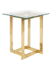 Beliani Beistelltisch CRYSTAL in Gold/Transparent - (W) 40 x (H) 52 x (L) 40 cm