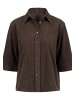 Zero  Casual-Bluse gerader Schnitt in Black Coffee