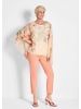 GOLDNER Chiffonbluse Chiffonbluse mit floralem Design in pfirsich / gemustert