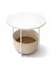 relaxdays Beistelltisch in Weiß/ Beige - (H)50 x Ø 45 cm